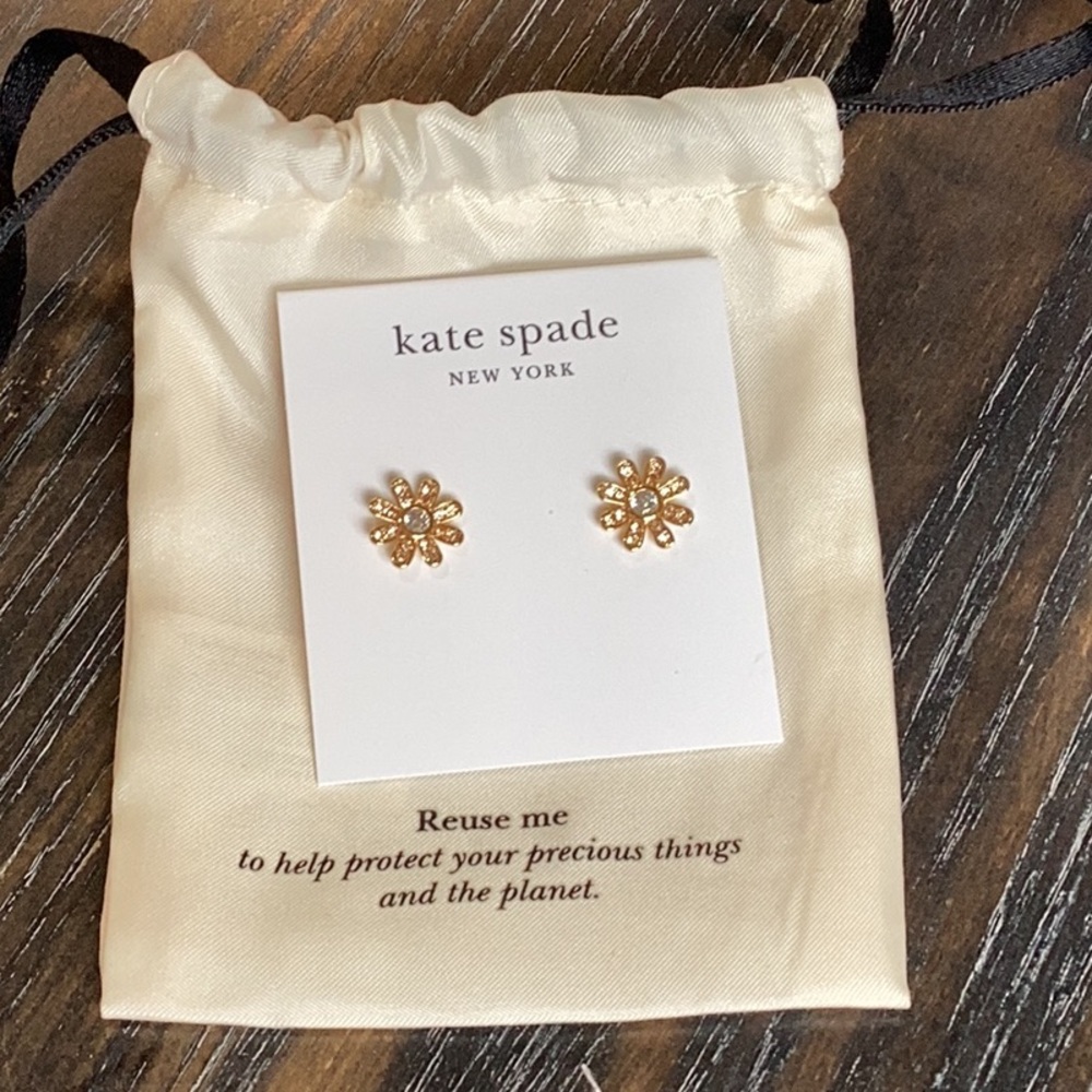 Kate Spade Bursting Blooms Gold Floral Stud Earrings